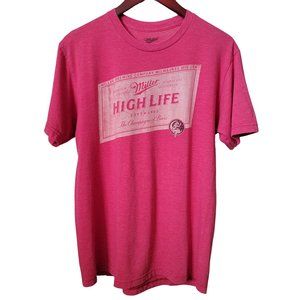 Miller High Life Distressed Graphic Tee Shirt